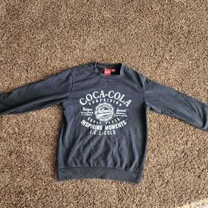 COCA-COLA Sweatshirt Adult XS Black Graphic Long Sleeve Crew Neck Pop Womens